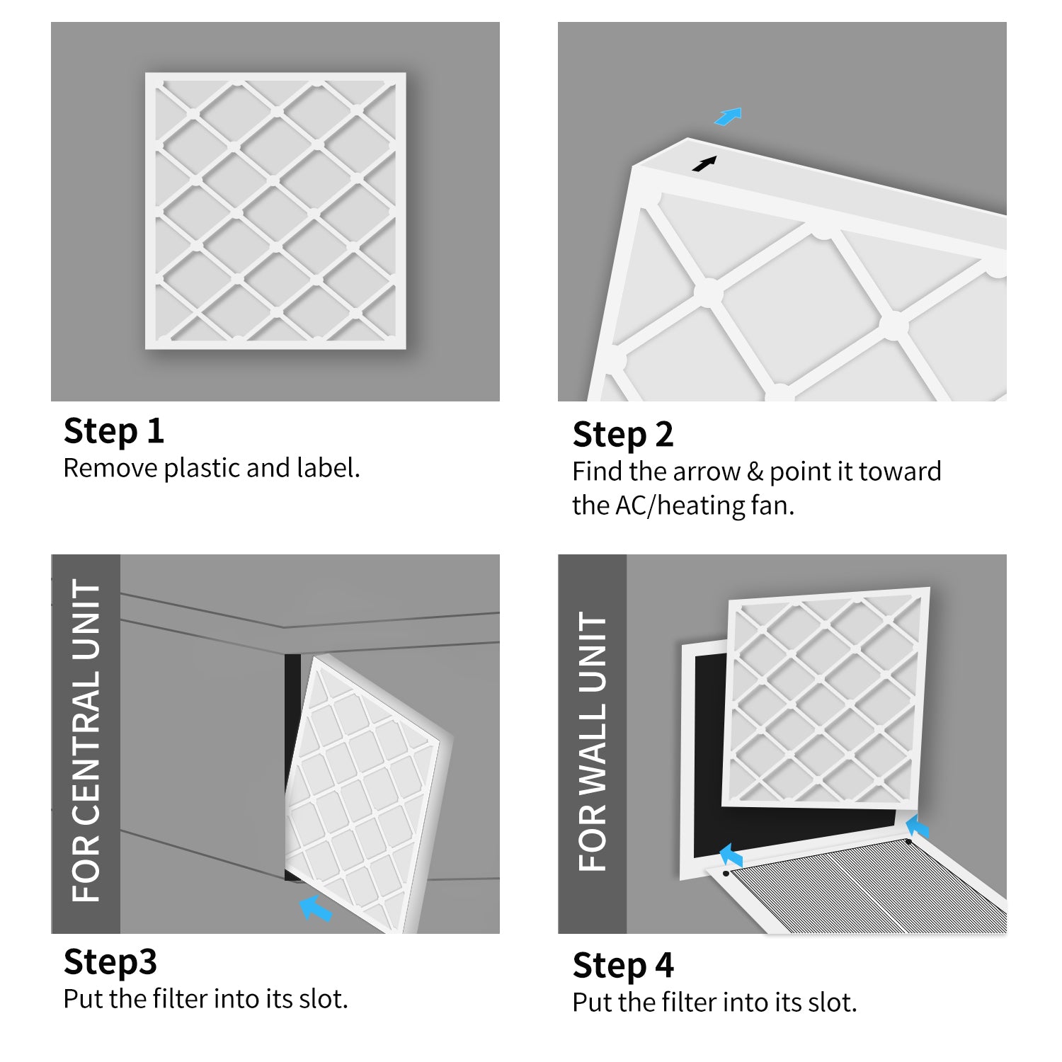 BOOGUAN 20x25x1 MERV11 Pleated HVAC HC Furnace Air Filter 4-Pack